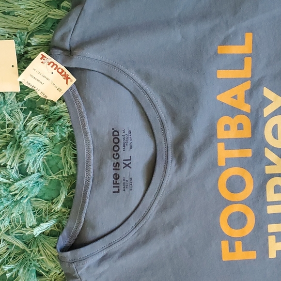 nwt men's Thanksgiving life is good shirt turkey football nap repeat - Picture 3 of 3